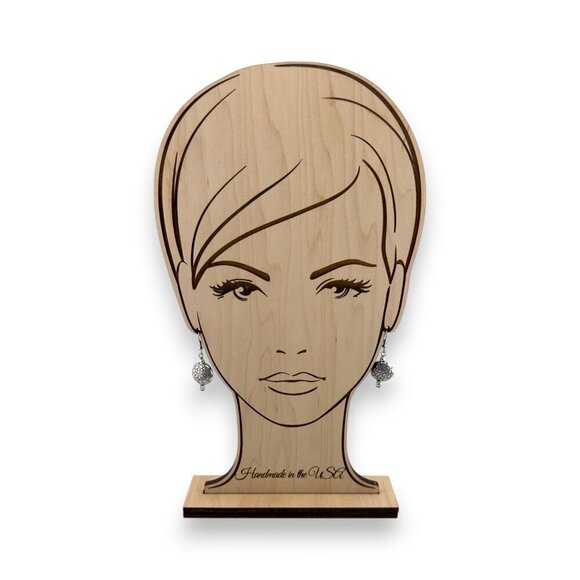 Silver Plated Puff Star Etched Earrings - Picture 5 of 11